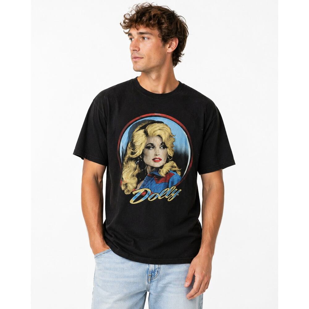 Dolly Parton Graphic T-Shirt  Black Unisex Size Large Country Music Tee